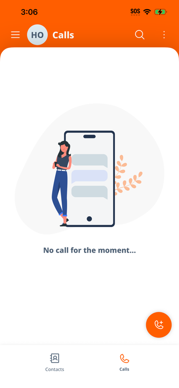 VoipPlus iPhone app main screen with navigation bar